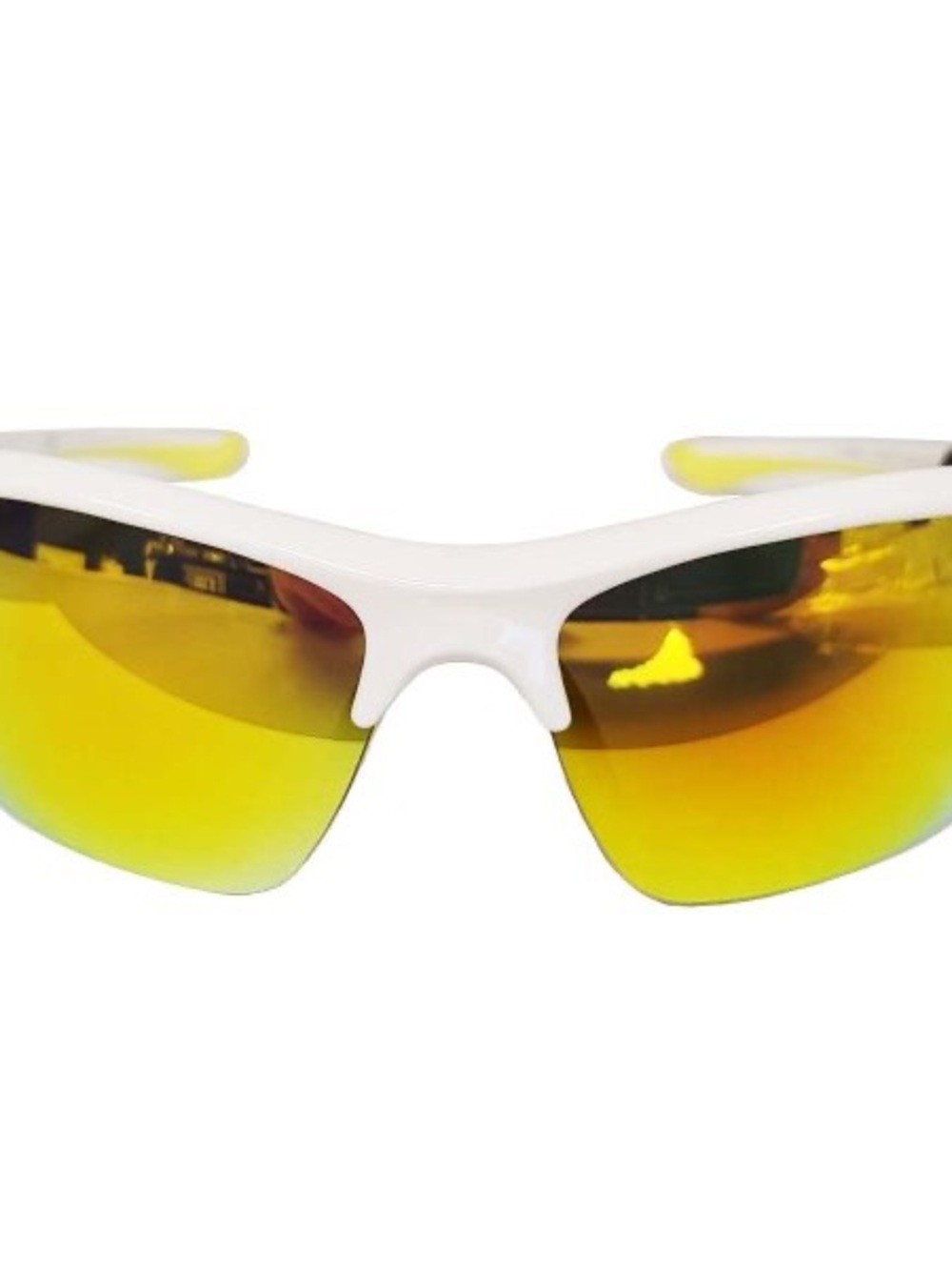 Rawlings White Men's Sports Sunglasses with Yellow Mirrored Lenses